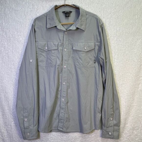 Outdoor Research Gray Feedback Flannel Twill Button Down Shirt Size XL - Picture 1 of 8